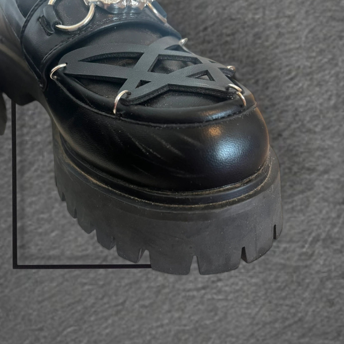 Koi Black Owl Pentagram Loafers